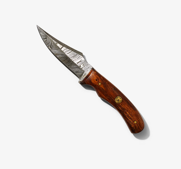 Damascus Steel Skinner Knife,Rosewood Grip by Titan Td-177
