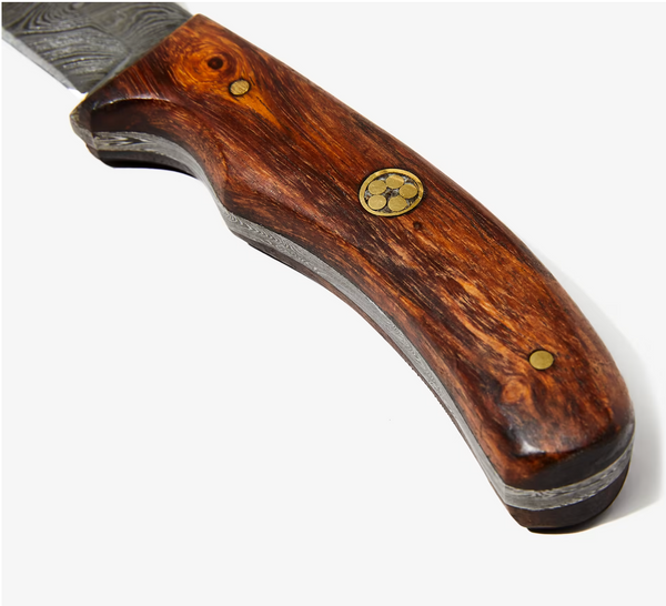 Damascus Steel Skinner Knife,Rosewood Grip by Titan Td-177