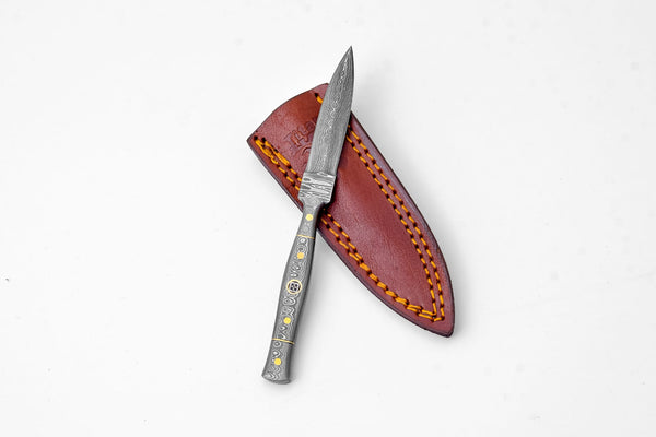 Damascus Steel Boot Utility Knife Titan - Iron Wyrm - TK-087D