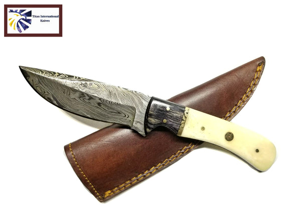 DAMASCUS STEEL HUNTING KNIFE BY TITAN TD-172