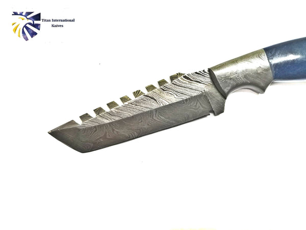 Damascus Steel Tanto Blade by Titan "Death-wish" / Tactical TD-210