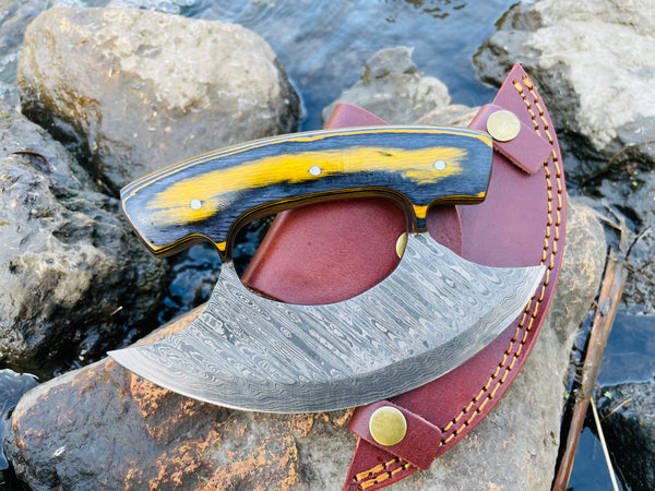 Damascus Steel Alaskan Ulu knife TK-035