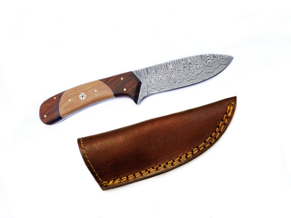 HAND FORGED KNIFE, DAMASCUS KNIFE, HAND FORGED DAMASCUS, HAND MADE HUNTING KNIFE, CAMPING KNIFE BY TITAN TD-194