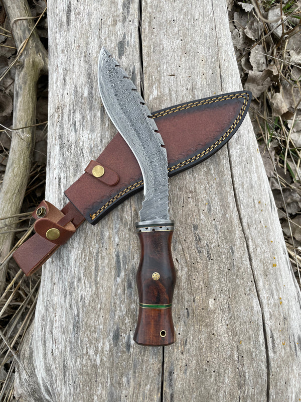 BLACK WALNUT DAMASCUS KUKRI BLADE HANDMADE BY TITAN TD-301
