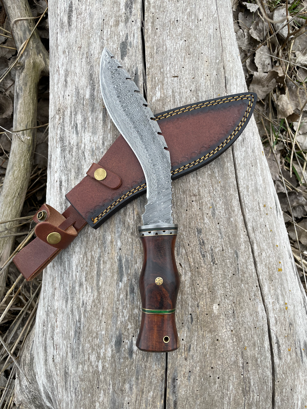 BLACK WALNUT DAMASCUS KUKRI BLADE HANDMADE BY TITAN TD-301