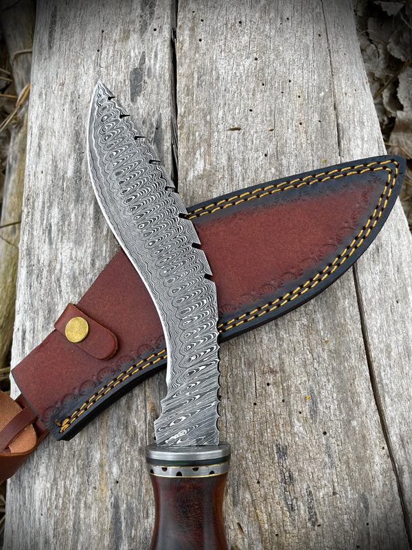 BLACK WALNUT DAMASCUS KUKRI BLADE HANDMADE BY TITAN TD-301