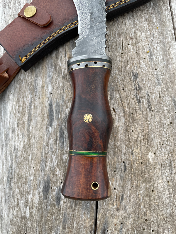 BLACK WALNUT DAMASCUS KUKRI BLADE HANDMADE BY TITAN TD-301