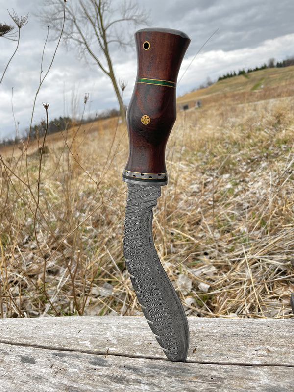 BLACK WALNUT DAMASCUS KUKRI BLADE HANDMADE BY TITAN TD-301