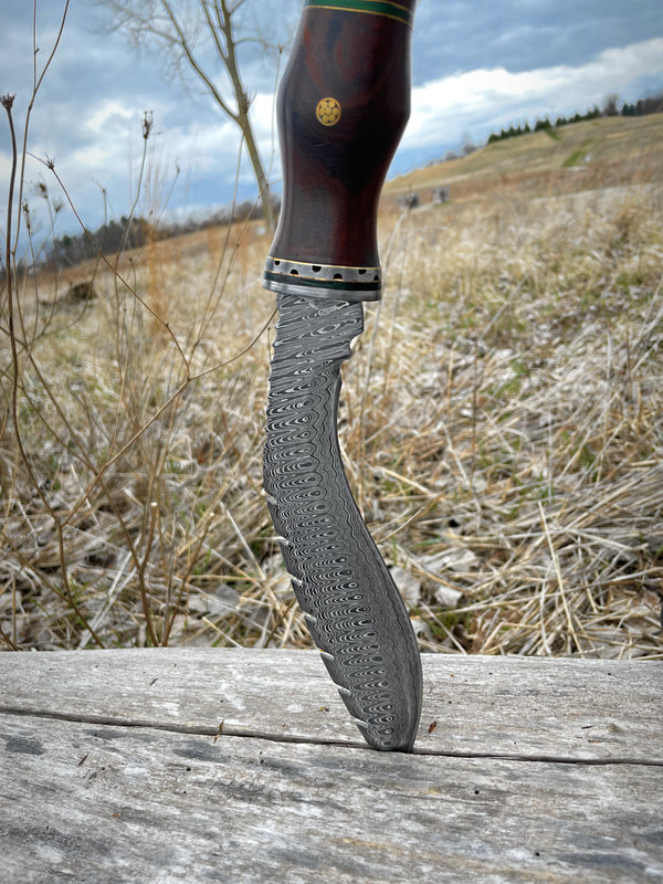 BLACK WALNUT DAMASCUS KUKRI BLADE HANDMADE BY TITAN TD-301