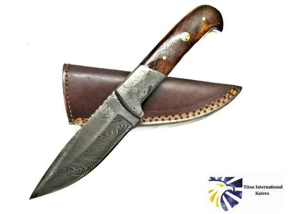 DAMASCUS KNIFE/ TITAN/ CAMP/ HUNTING KNIFE / Walnut  TD-191