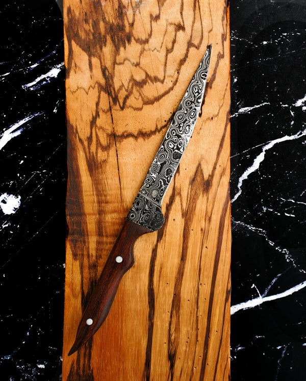 Damascus Knife, Handmade knife, Custom Damascus Steel Knife,Hunting Forged Damascus Steel Fixed Blade 12" Full Tang Rosewood Handle TD-220