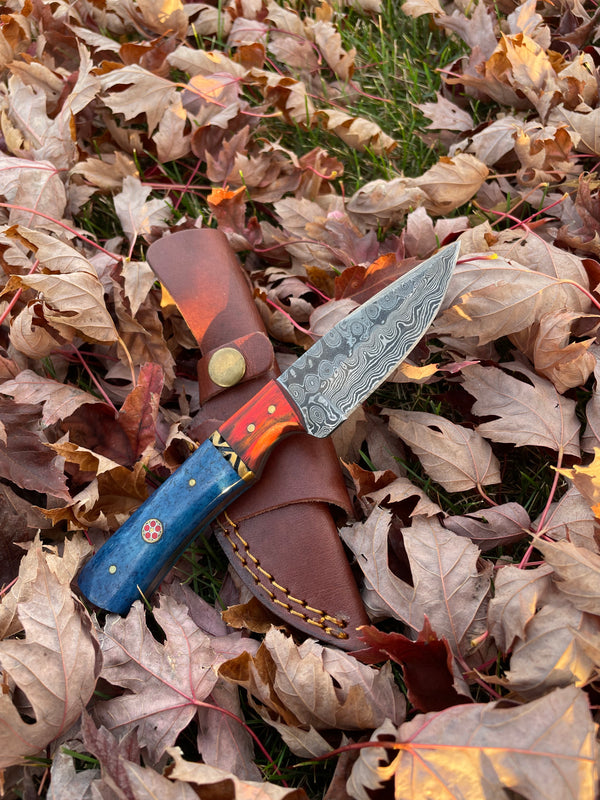 Aurora Blade TK-212 Damascus steel hunting knife by Titan International Knives