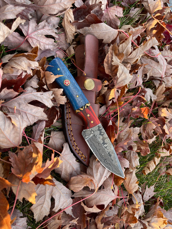 Aurora Blade TK-212 Damascus steel hunting knife by Titan International Knives