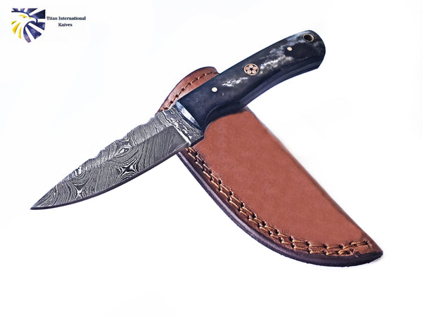 Dyed Bone Handle Titan International Knives Damascus Steel Skinning TD-213