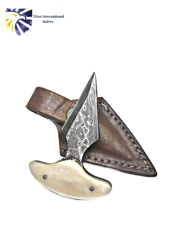 Damascus EDC blade/ Push Dagger/ Rain drop Damascus /A perfect Carry size by Titan TD-209