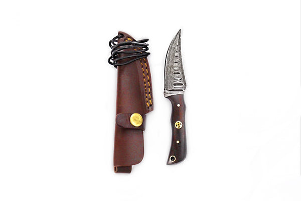 Damascus Steel Skinner Knife, Rosewood Grip BY TITAN TD-178