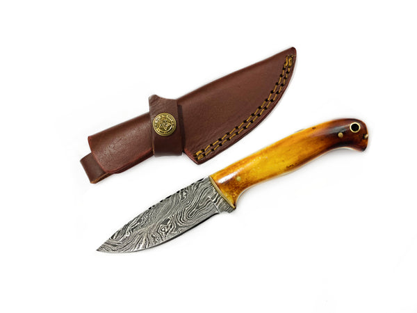 Damascus Hunting Knife, Forged by Titan, TD-204