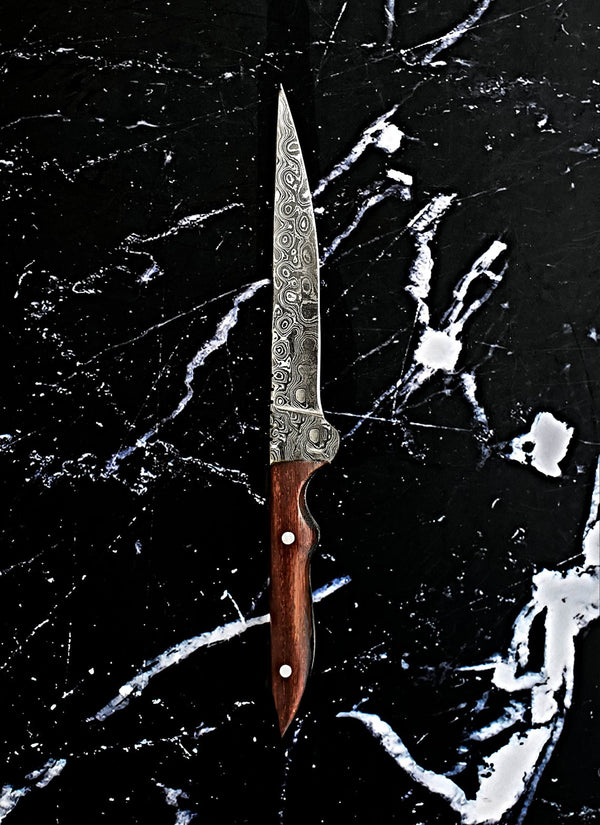 Damascus Knife, Handmade knife, Custom Damascus Steel Knife,Hunting Forged Damascus Steel Fixed Blade 12" Full Tang Rosewood Handle TD-220