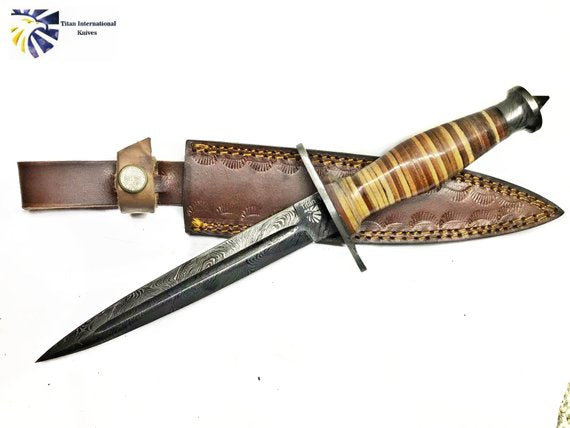 A-1 Trench Style Leather Handle C-45 Custom Dagger