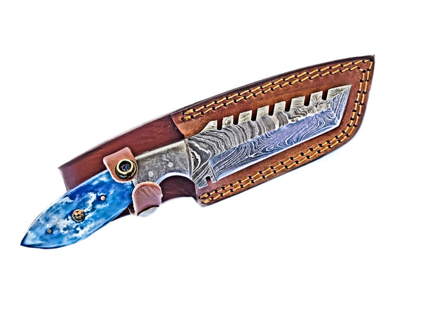 Damascus Steel Tanto Blade by Titan "Death-wish" / Tactical TD-210